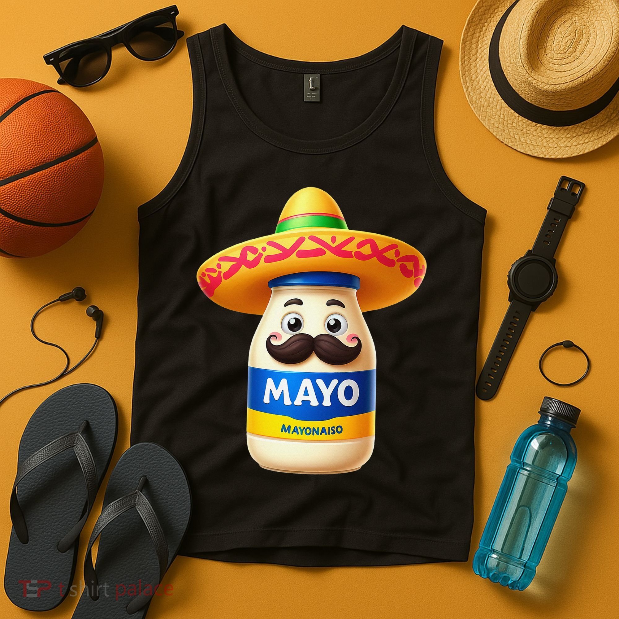 Funny Cinco De Mayo Mayonnaise Bottle Mexican Fiesta Pun Tank Top