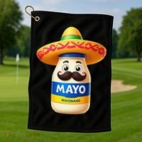 Funny Cinco De Mayo Mayonnaise Bottle Mexican Fiesta Pun Golf Towel thumb 1