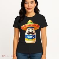 Funny Cinco De Mayo Mayonnaise Bottle Mexican Fiesta Pun Women's T-Shirt thumb 4
