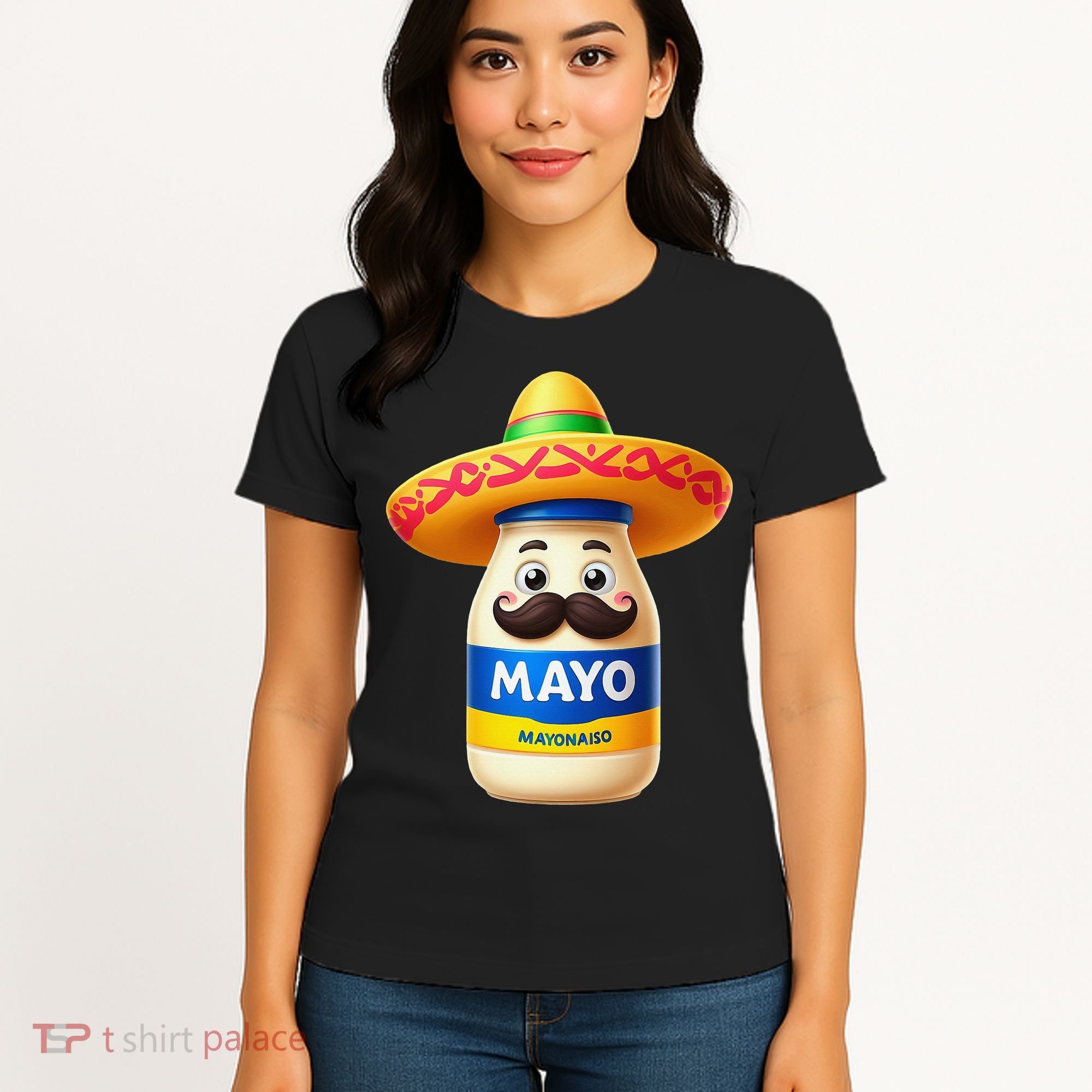 Funny Cinco De Mayo Mayonnaise Bottle Mexican Fiesta Pun Women's T-Shirt
