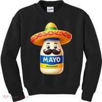 Funny Cinco De Mayo Mayonnaise Bottle Mexican Fiesta Pun Kids Sweatshirt thumb 0