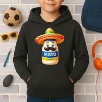 Funny Cinco De Mayo Mayonnaise Bottle Mexican Fiesta Pun Kids Hoodie thumb 2