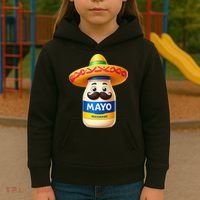Funny Cinco De Mayo Mayonnaise Bottle Mexican Fiesta Pun Kids Hoodie thumb 3