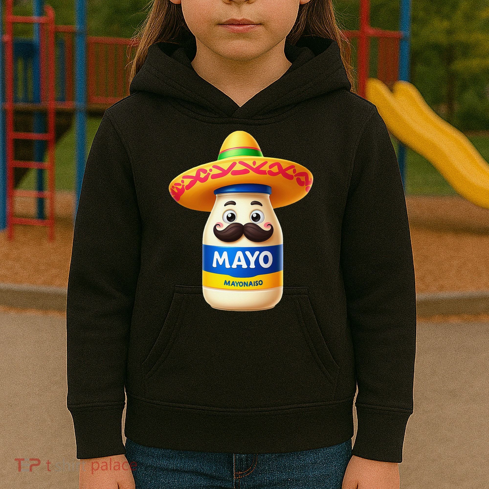 Funny Cinco De Mayo Mayonnaise Bottle Mexican Fiesta Pun Kids Hoodie