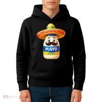 Funny Cinco De Mayo Mayonnaise Bottle Mexican Fiesta Pun Kids Hoodie thumb 4