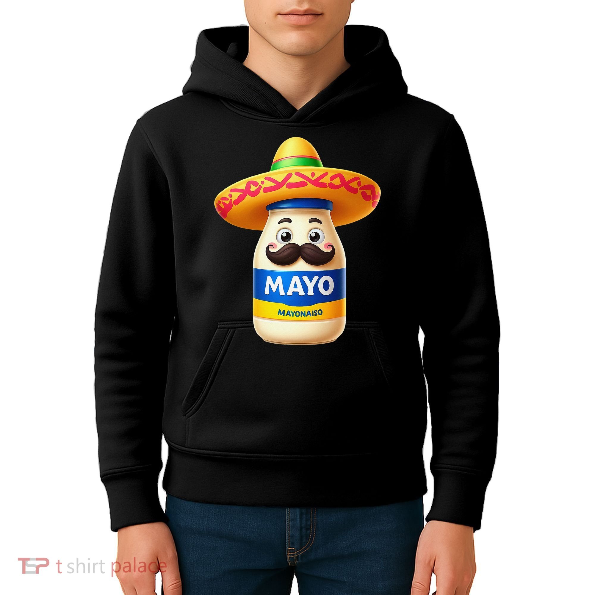 Funny Cinco De Mayo Mayonnaise Bottle Mexican Fiesta Pun Kids Hoodie