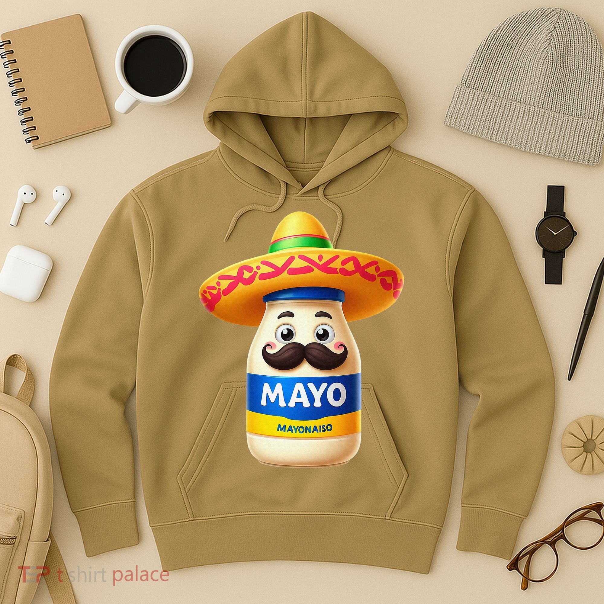 Funny Cinco De Mayo Mayonnaise Bottle Mexican Fiesta Pun Hoodie