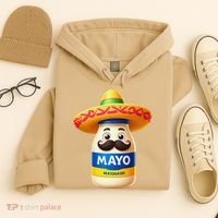 Funny Cinco De Mayo Mayonnaise Bottle Mexican Fiesta Pun Hoodie thumb 4