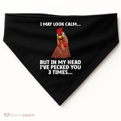 Funny Chicken Design Poultry Chicken Farmer USA-Made Doggie Bandana