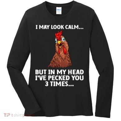 Funny Chicken Design Poultry Chicken Farmer Women's Long Sleeve Shirt