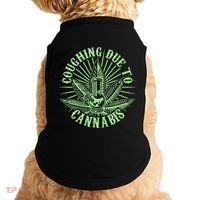 Funny Coughing Due To Cannabis Doggie Tank thumb 0