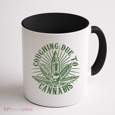 Funny Coughing Due To Cannabis Coffee Mug back