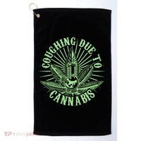 Funny Coughing Due To Cannabis Golf Towel thumb 0