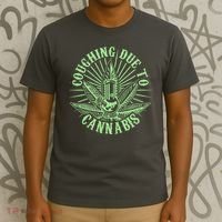 Funny Coughing Due To Cannabis T-Shirt thumb 3