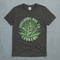 Funny Coughing Due To Cannabis T-Shirt thumb 5
