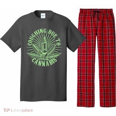 Funny Coughing Due To Cannabis Pajama Set