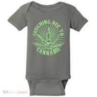 Funny Coughing Due To Cannabis Baby Bodysuit thumb 0