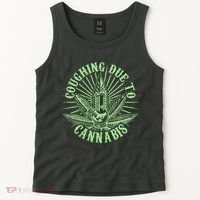 Funny Coughing Due To Cannabis Tank Top thumb 2