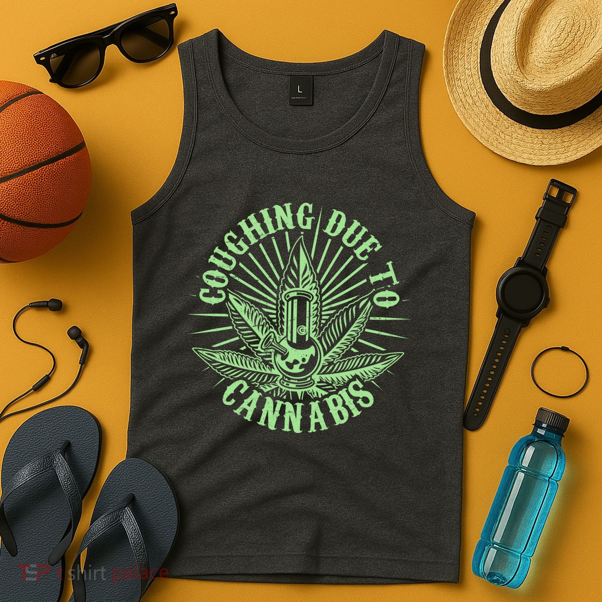 Funny Coughing Due To Cannabis Tank Top