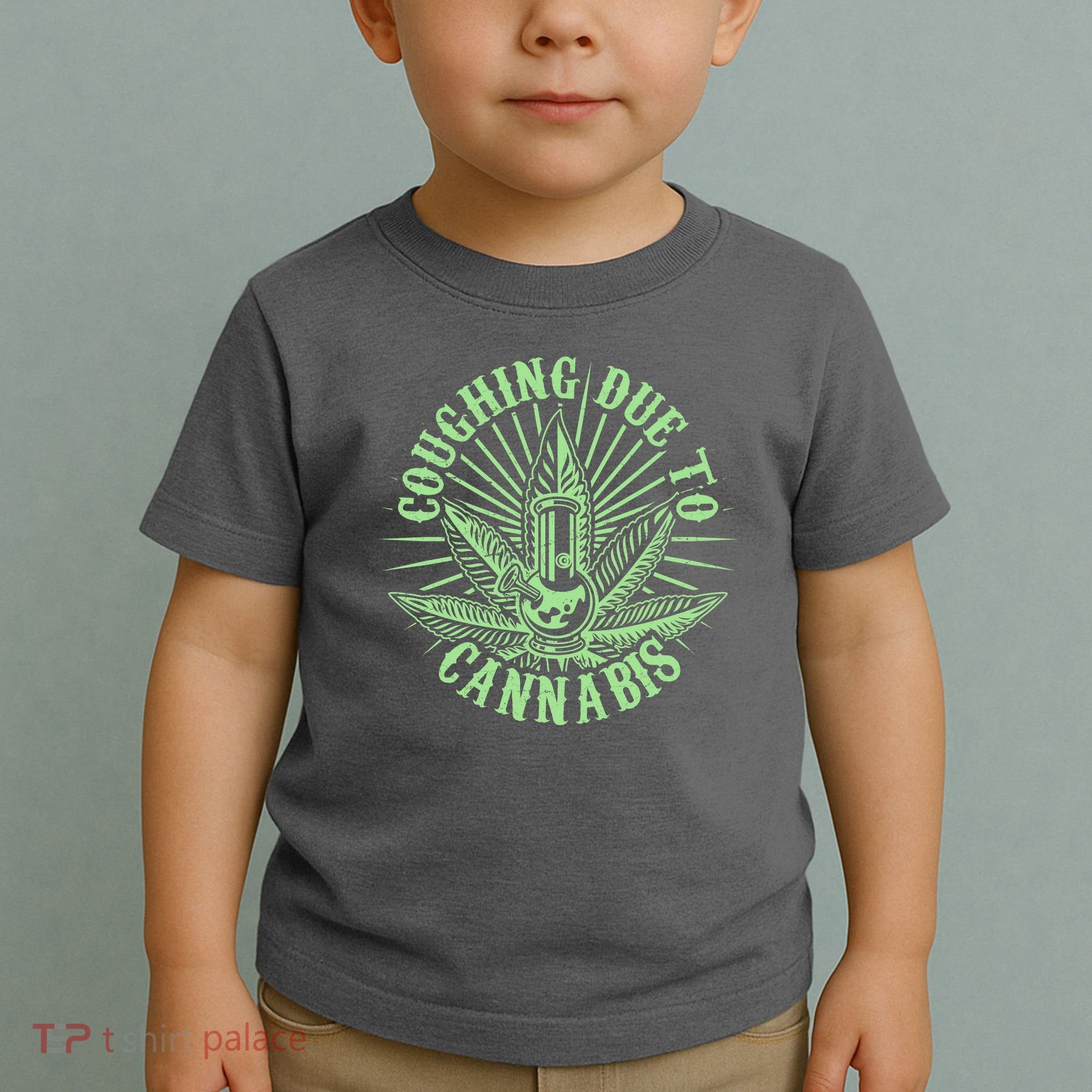 Funny Coughing Due To Cannabis Toddler T-Shirt