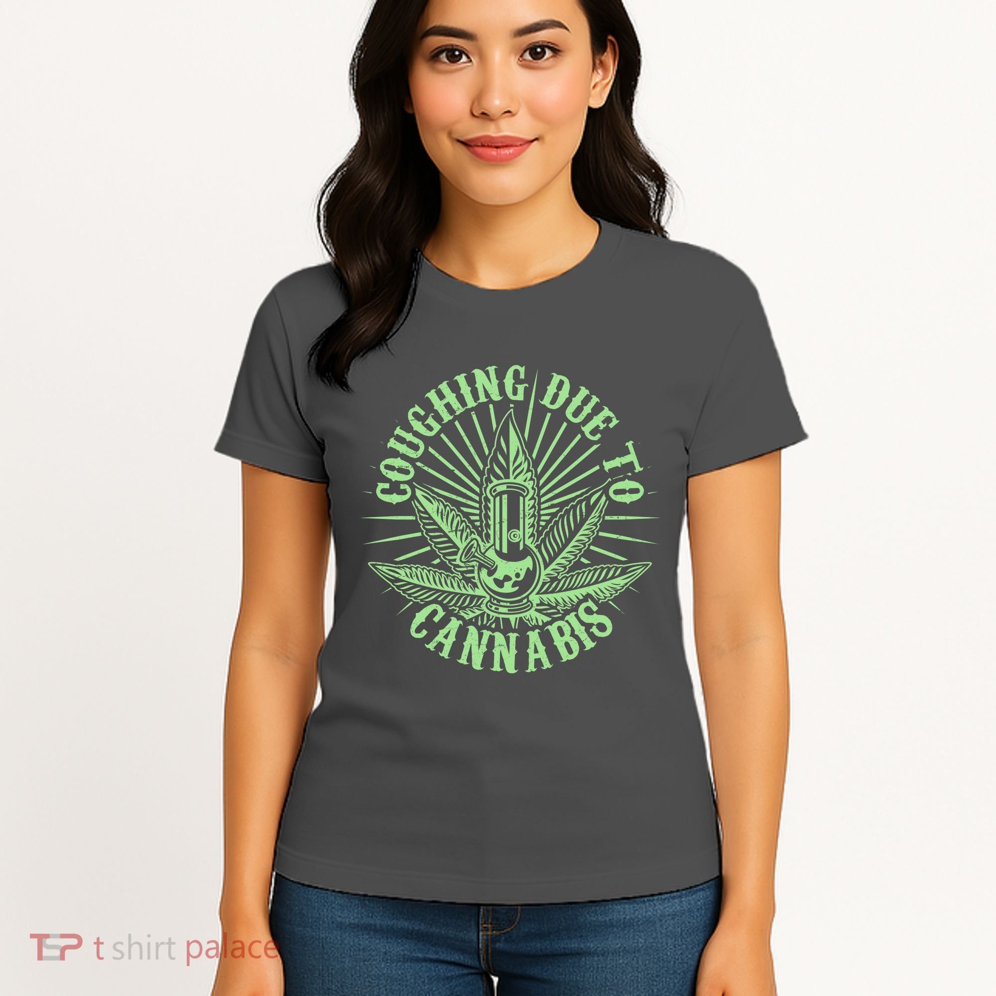 Funny Coughing Due To Cannabis Women's T-Shirt