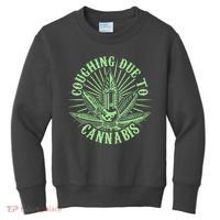 Funny Coughing Due To Cannabis Kids Sweatshirt thumb 0