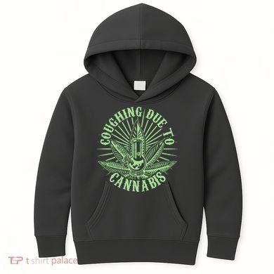 Funny Coughing Due To Cannabis Kids Hoodie