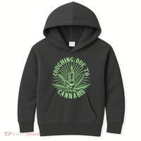 Funny Coughing Due To Cannabis Kids Hoodie thumb 0