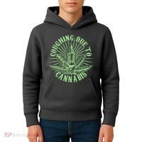 Funny Coughing Due To Cannabis Kids Hoodie thumb 4