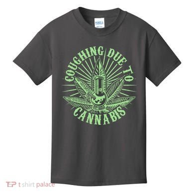 Funny Coughing Due To Cannabis Kids T-Shirt
