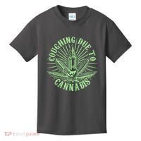 Funny Coughing Due To Cannabis Kids T-Shirt thumb 0