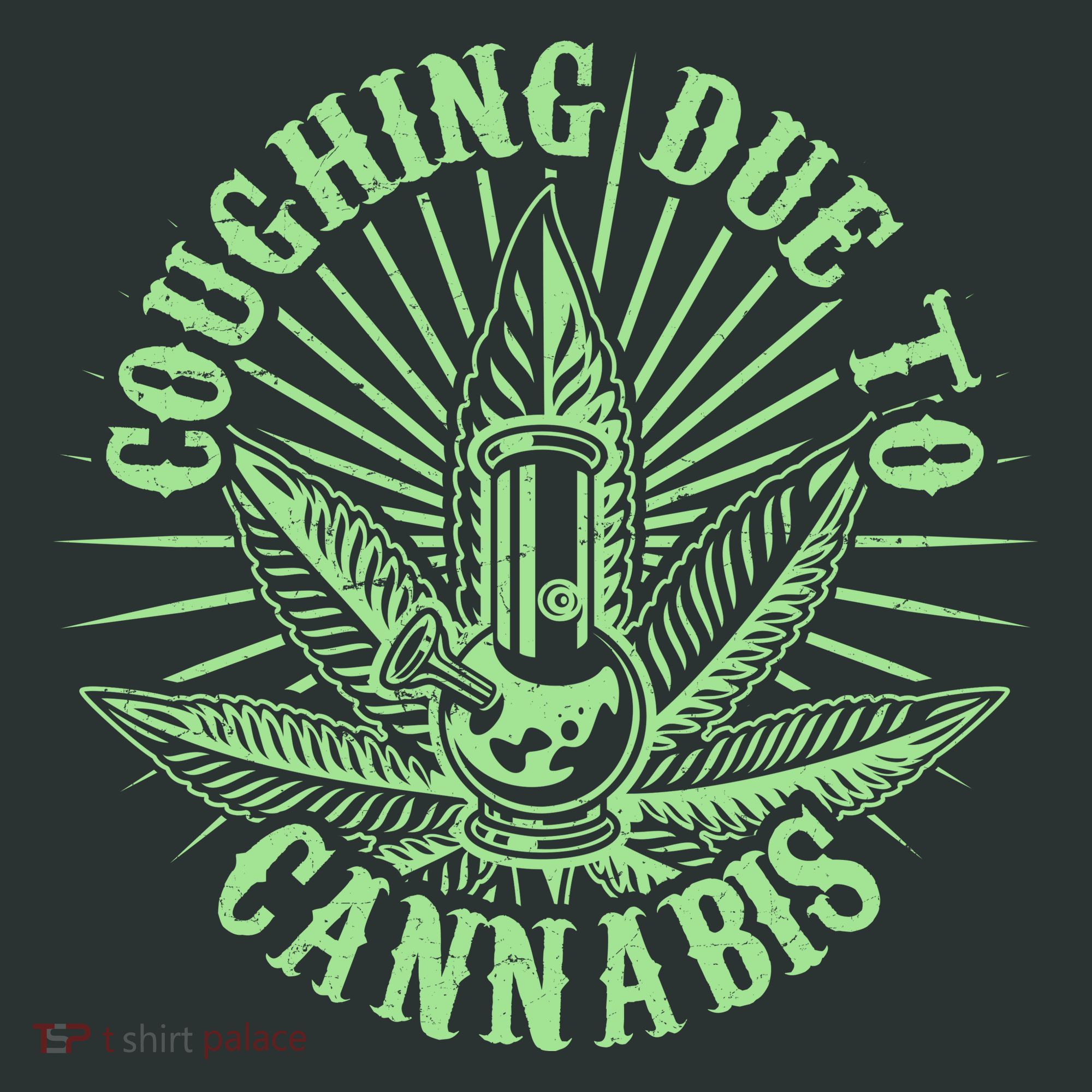Funny Coughing Due To Cannabis Kids T-Shirt