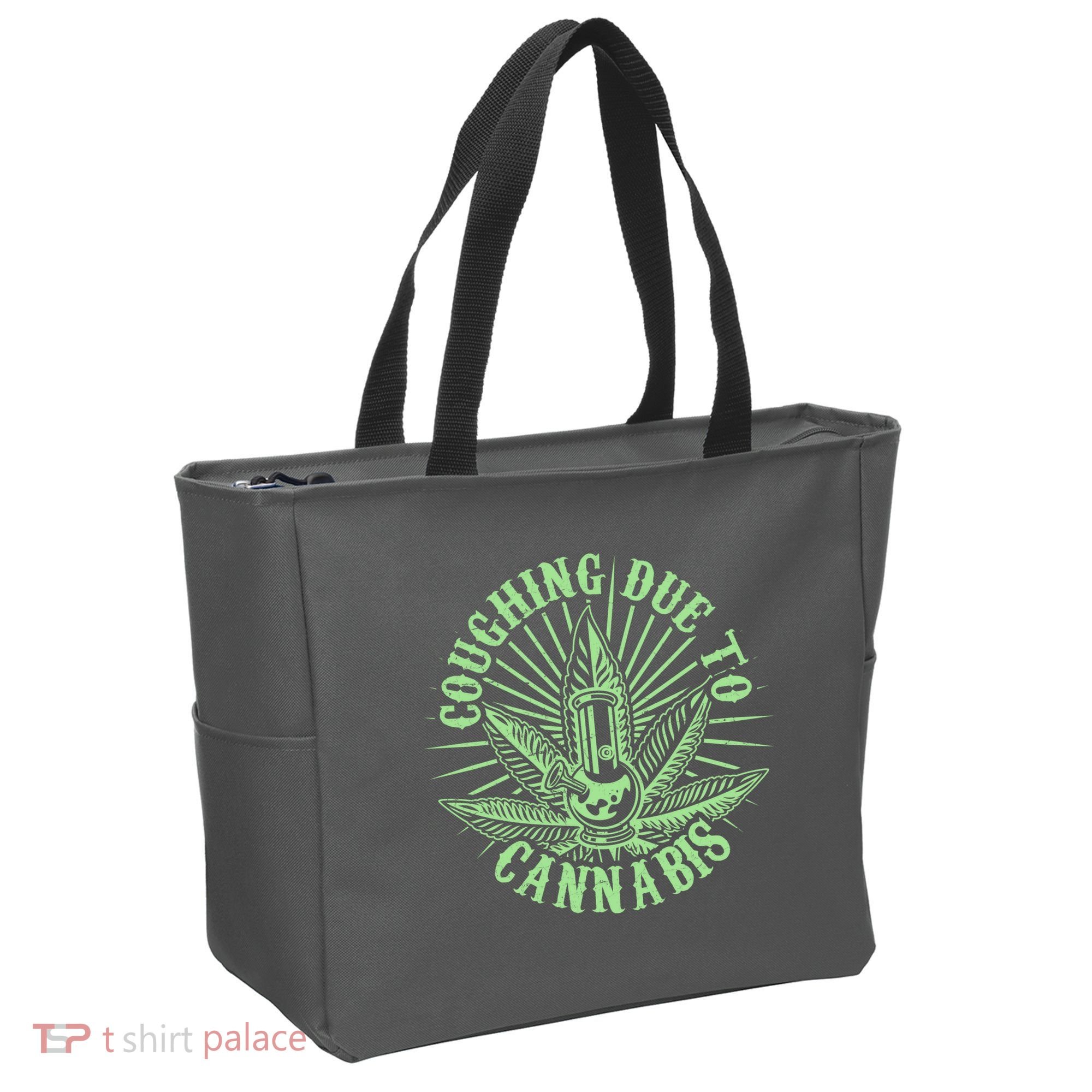Funny Coughing Due To Cannabis Tote Bag