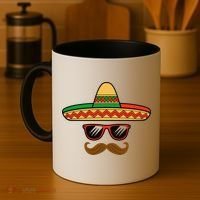 Funny Cinco De Mayo Face Mexican With Sombrero Hat Sunglass Coffee Mug thumb 4