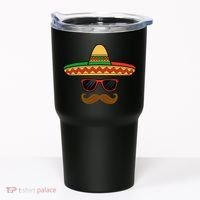 Funny Cinco De Mayo Face Mexican With Sombrero Hat Sunglass Tumbler thumb 0