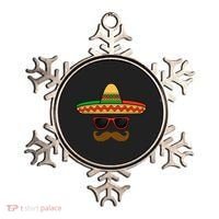Funny Cinco De Mayo Face Mexican With Sombrero Hat Sunglass Ornament thumb 0