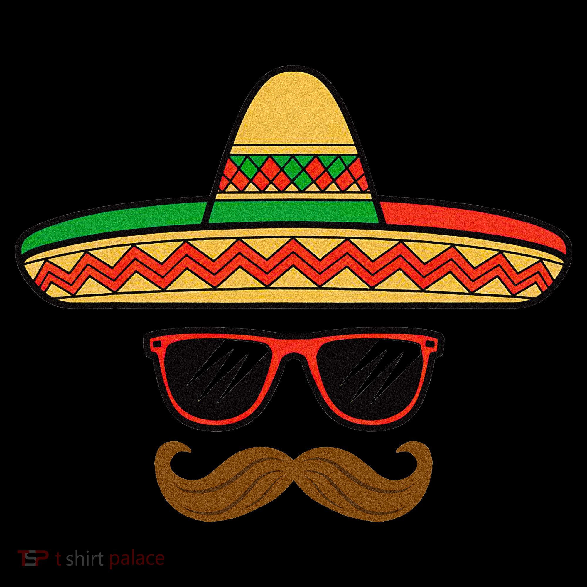Funny Cinco De Mayo Face Mexican With Sombrero Hat Sunglass Baby Bodysuit