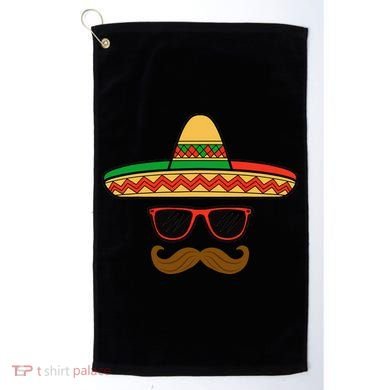 Funny Cinco De Mayo Face Mexican With Sombrero Hat Sunglass Golf Towel