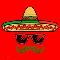 Funny Cinco De Mayo Face Mexican With Sombrero Hat Sunglass Santa Hat thumb 1