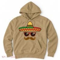 Funny Cinco De Mayo Face Mexican With Sombrero Hat Sunglass Hoodie thumb 0
