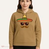 Funny Cinco De Mayo Face Mexican With Sombrero Hat Sunglass Hoodie thumb 5