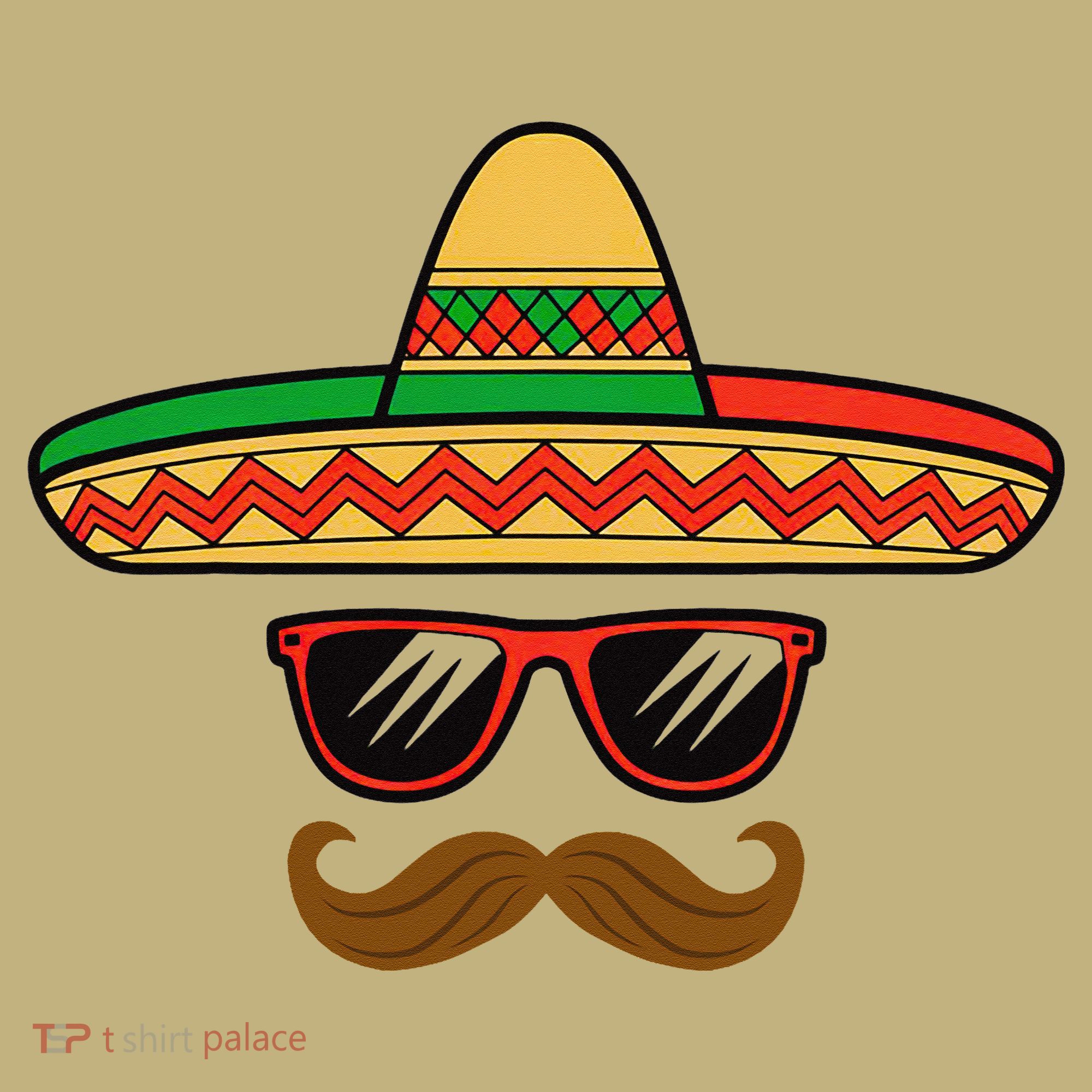 Funny Cinco De Mayo Face Mexican With Sombrero Hat Sunglass Hoodie