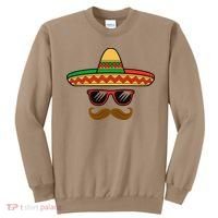 Funny Cinco De Mayo Face Mexican With Sombrero Hat Sunglass Sweatshirt thumb 0