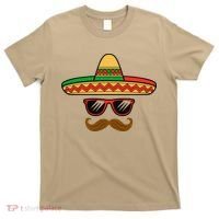 Funny Cinco De Mayo Face Mexican With Sombrero Hat Sunglass T-Shirt thumb 0