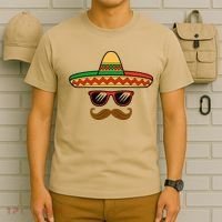 Funny Cinco De Mayo Face Mexican With Sombrero Hat Sunglass T-Shirt thumb 6