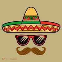 Funny Cinco De Mayo Face Mexican With Sombrero Hat Sunglass Kids T-Shirt thumb 2