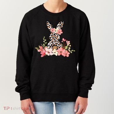 Floral Cheetah Easter Bunny Women's Sweatshirt
