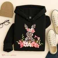 Floral Cheetah Easter Bunny Hoodie thumb 4