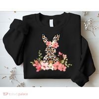Floral Cheetah Easter Bunny Sweatshirt thumb 2