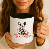 Floral Cheetah Easter Bunny Coffee Mug thumb 3